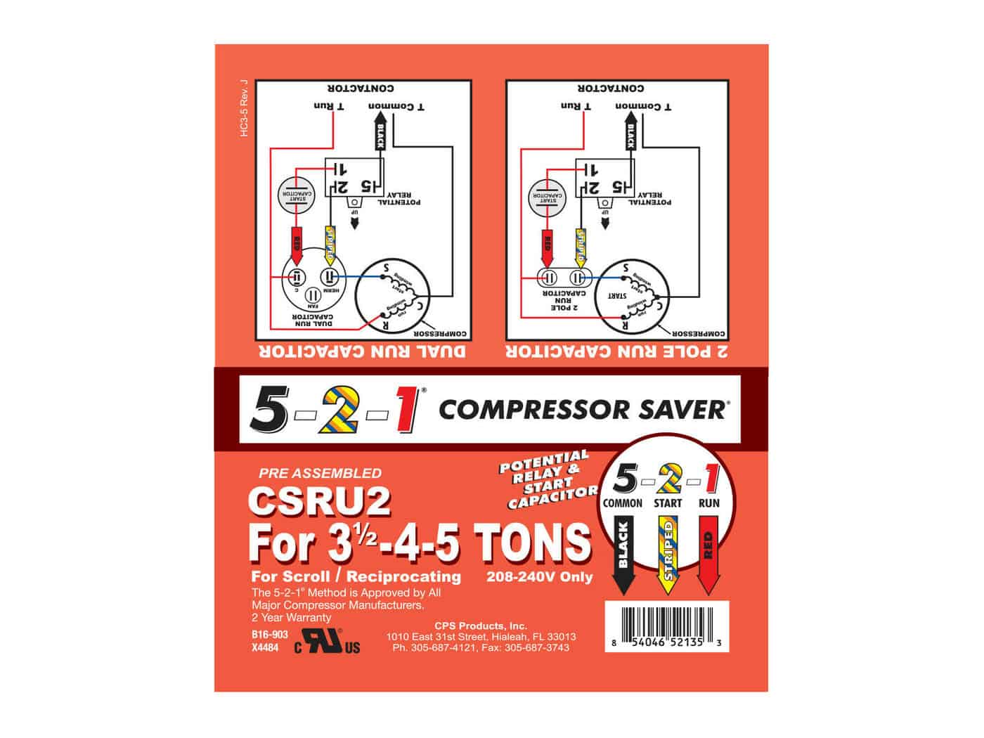 5-2-1 CSRU2 Compressor Saver for 3-1/2 to Ton Units 