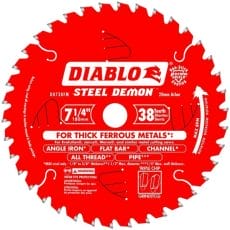 Diablo D0738fm Tooth Steel Demon Carbide Tipped Saw Blade Front View Jpg