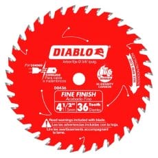 D0436X Diablo 4-1/2 in. 36 Tooth Fine Finish Saw Blade